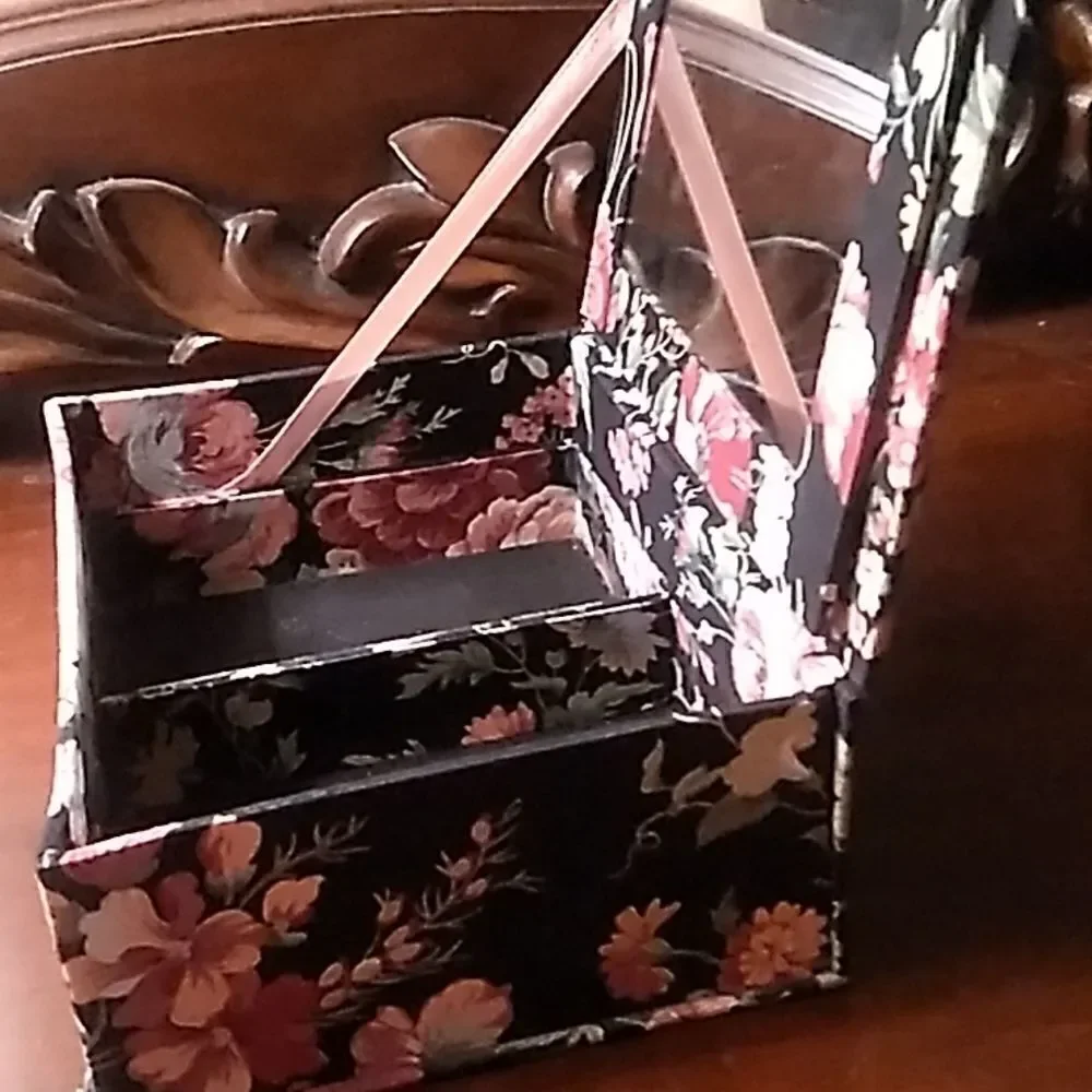 Black Floral Jewelry/Trinket Box
